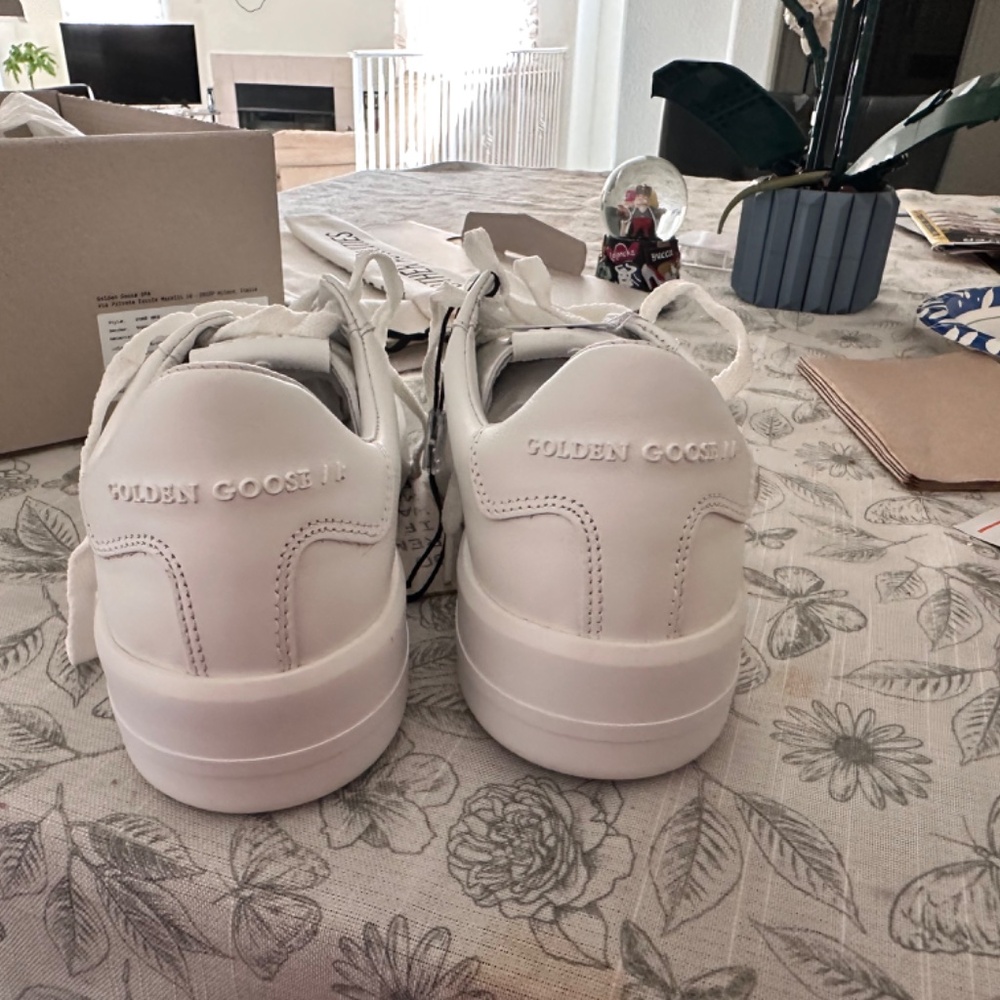 Golden goose Womens  Purestar in white leather w silver Swarovski crystal star - Picture 2 of 16